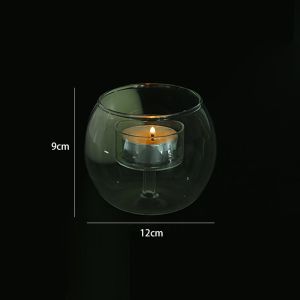 Custom Clear Round Double Decor Glass Candlestick