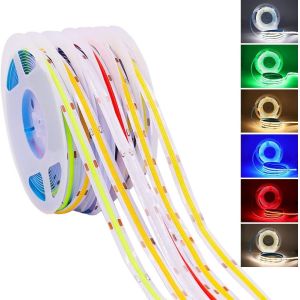 China 320leds/m 90Ra 5mm Width 12V 24V Flexible COB LED Strip Light 2700K 3000K 4000K 6000K on sale
