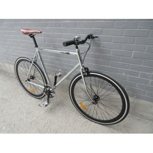 Retro Vintage 700C Single Speed Chrome Racing Cycle with KMC Chain and Lasco