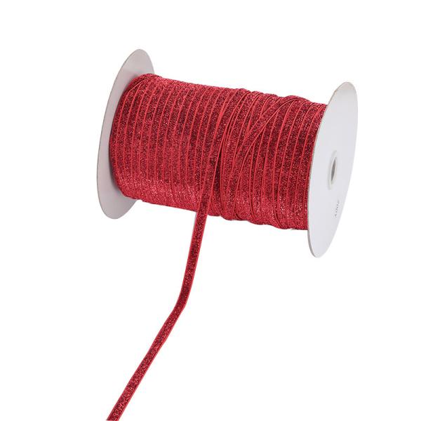 Customized logo Colorful 100% Nylon Solid Color Single Face flocked Stretch Velvet Ribbon