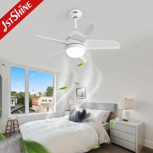 32 Inches Modern Ceiling Fan , DC Motor Plastic Blades White Quiet Ceiling Fan
