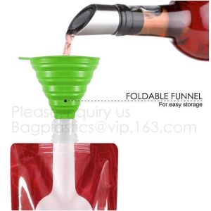 Foldable wine bag portable reusable plastic wine bottle pouch,wine bottle pvc