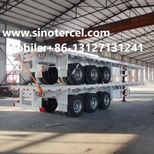30 Foot 3 Axle Flat Bed Semi Trailer 30-50 Tons
