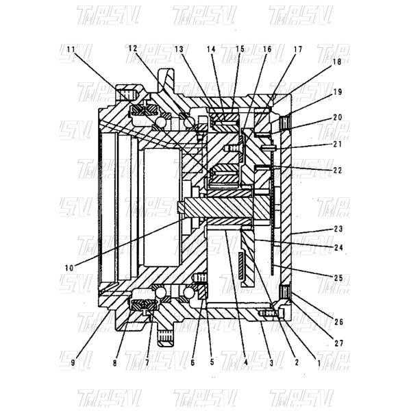 Black Bolt on Excavator Swing Travel Drive