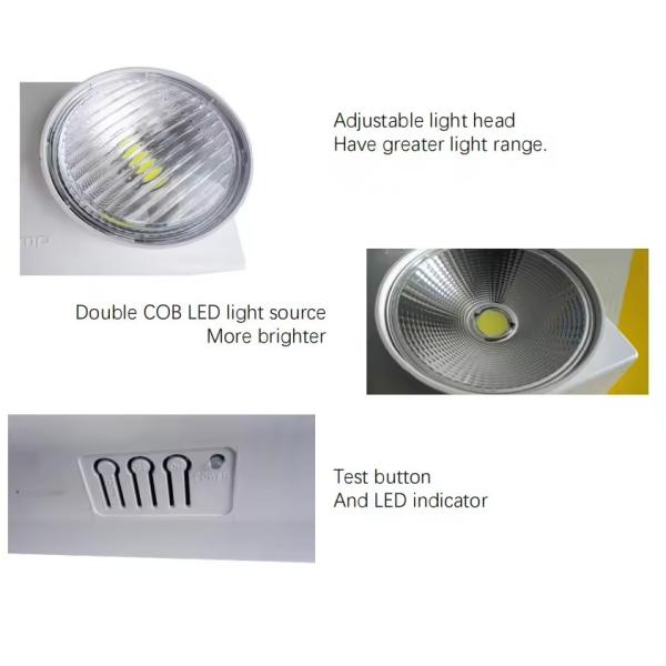 Fire Emergency Lights Rechargeable LED Double-headed Emergency Lights Wholesale Lithium Ion Battery White Li-ion 80 2 X