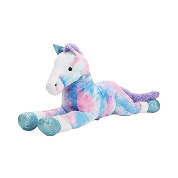 MorisMos 35 Inch Soft Blue Cotton Pony Stuffed Animal Pillow Large Horse Toy