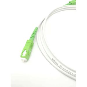G657A 3.0mm LSZH White Armored Fiber Optic Patch Cord SC/APC To SC/APC SM 9 1F