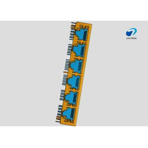 RJ45 6-port jack Cat.5 THT angled