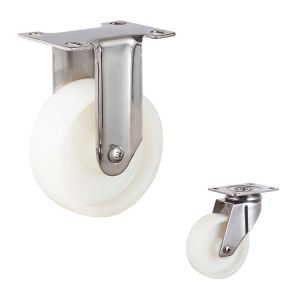 130kg 125mm Nylon Rigid 304 Stainless Steel Casters Medium Duty