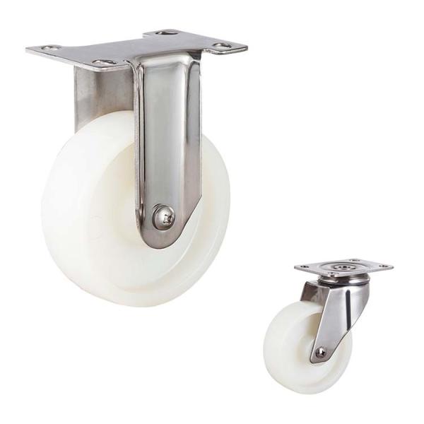 Buy 130kg 125mm Nylon Rigid 304 Stainless Steel Casters Medium Duty at wholesale prices
