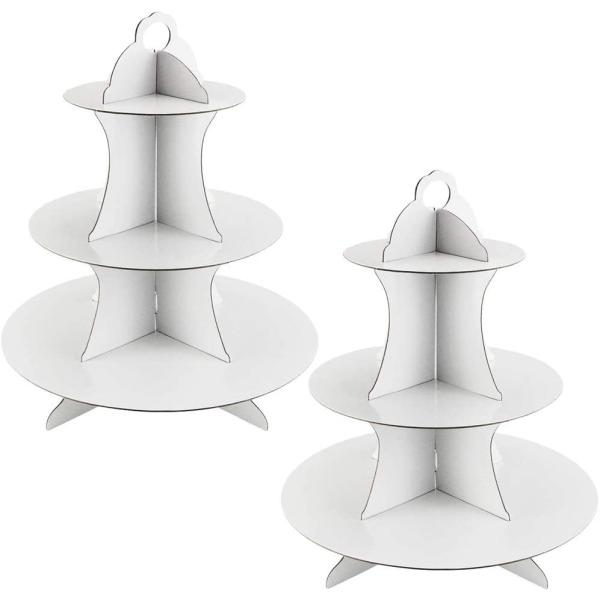 Buy Party White 3 Tier Dessert Round Cupcake Holder Tower at wholesale prices