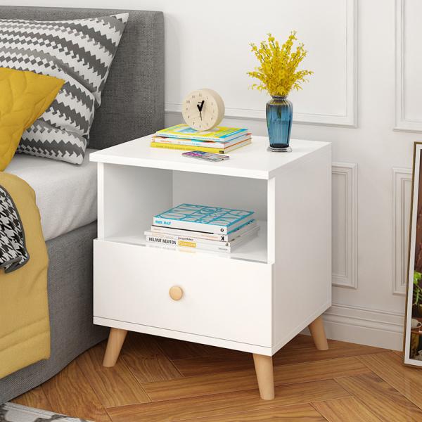 Buy MDF One Drawer Wood Nightstand , Moisture Proof Bedroom Side Tables at wholesale prices