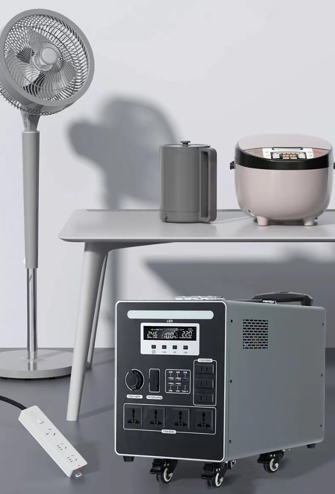 YF04 2000W Solar Generator 2048Wh Portable Power Station With Wheels 4000W Peak For Jobsite Tools Air Conditioner Pump