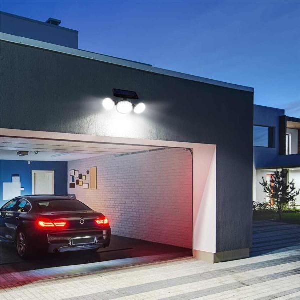 Porch Patio 16W 300LM ABS Solar Motion Sensor Wall Light Three Head