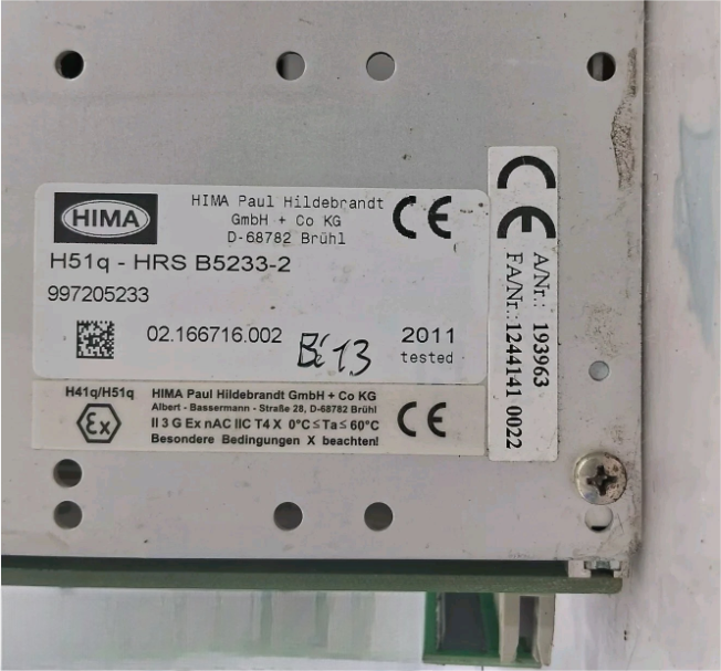 H51Q-HRS B5233-2 HIMA Rack