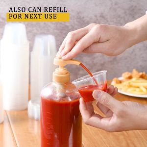 Portion Cups With Lids, Small Plastic Containers with Lids, Airtight Stackable