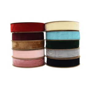 Wholesale Black And White Stretch Double Sided Tape Velvet Ribbon