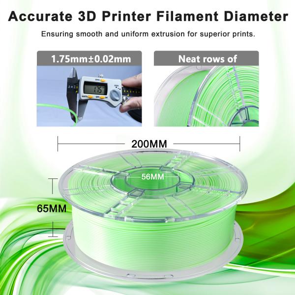 Strong Toughness PLA+ Filament Gradient Green White for 3D intPrer 1.75mm 3d Printing Filament
