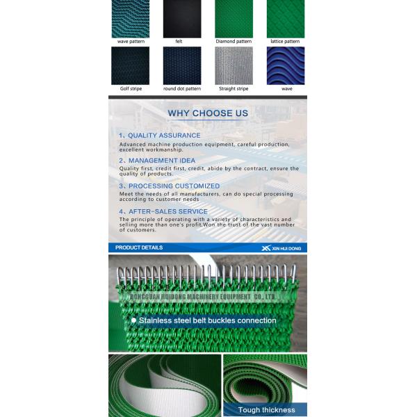 Green Rubber Conveyor Belt PVC Pattern Conveyor Belt Ribbed Custom Design