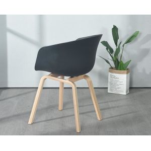 Nordic simple plastic leisure chair Hale dining chair creative wood foot coffee