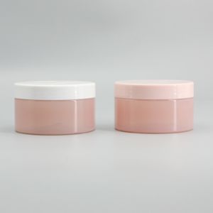 Quality 200ml 250ml Pink Body Cosmetic PET Plastic Jars for sale