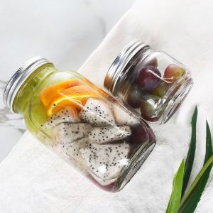 Empty Round Honey Jam Glass Pickle Jar 250ml 300ml 380ml