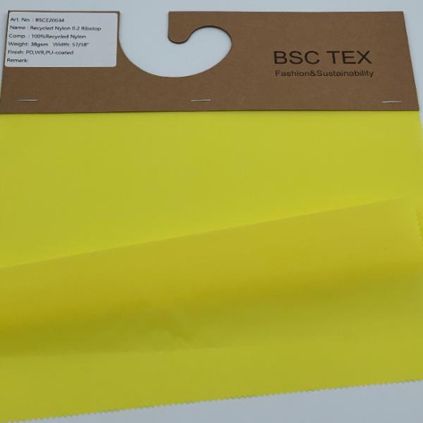 400T 57" Nylon Fabric Recycling Taffeta PU Coated 20d Ripstop Nylon Fabric