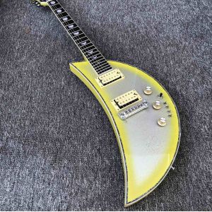 China Outlet 6 string electric guitar moon guitar in silver paint rosewood fingerboard kinds color is available free shipping on sale