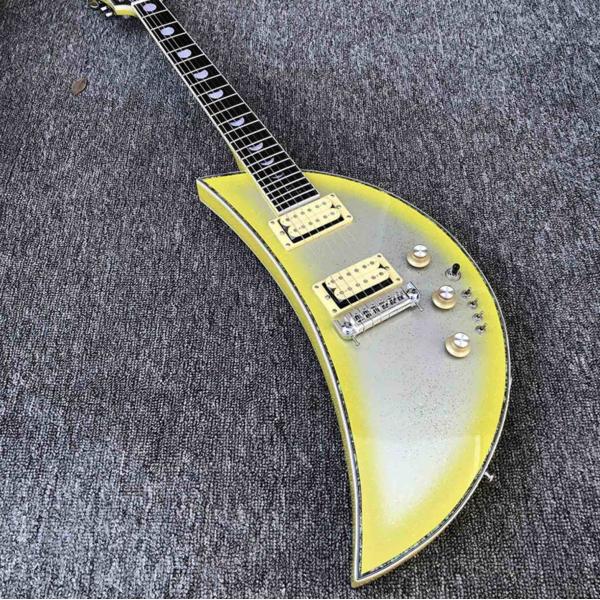 Outlet 6 string electric guitar moon guitar in silver paint rosewood fingerboard kinds color is available free shipping