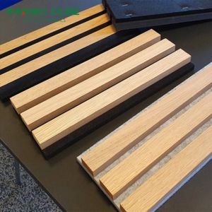Polyester Thickness 9mm/12mm Modern Design Style MDF Veneer Acoustic Wood Slat Panels
