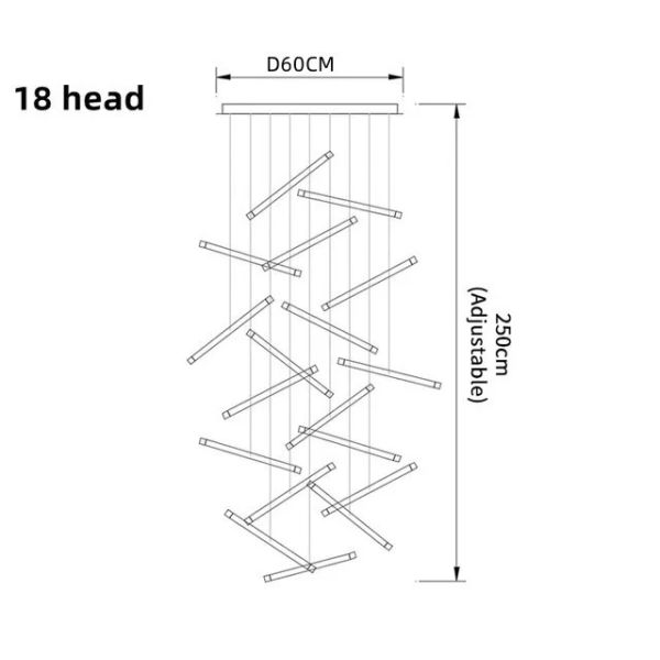Modern LED Creative Black Round Tube Design Chandelier Chute Multi Light Chandelier（WH-AP-606）