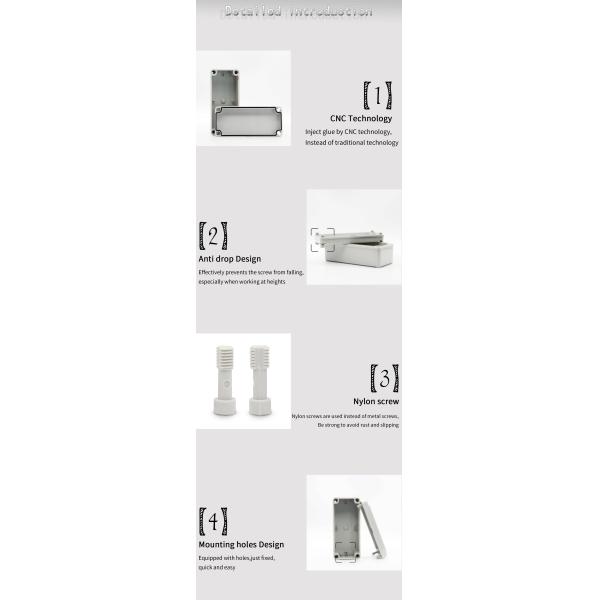 Grey Plastic Waterproof Junction Box M3 180807G For Fire Equipment