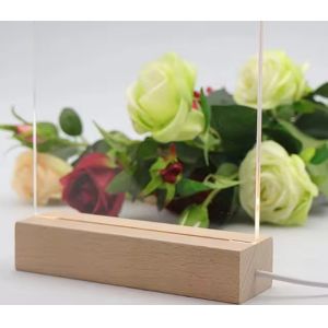 Acrylic Led Display Stand Note Board For Home Office With USB Plug Night Lamp