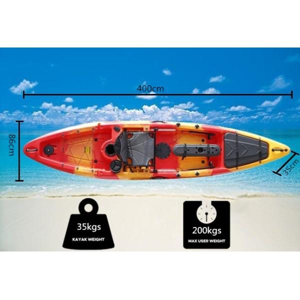 OEM LLDPE Plastic Adult Sit On Kayak 13 FT 35KG Kayak Weight 200KG Max User Weight
