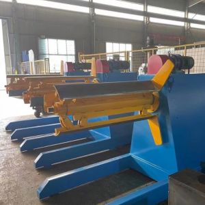 Metal Steel PPGI Electric Hydraulic Decoiler Machine With Loading Cart
