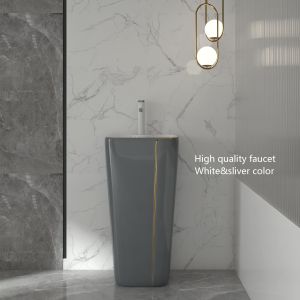 Luxury Pedestal 12L Sanitary Ware Basin Round Free Standing Sink