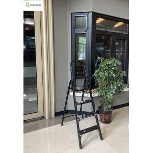 3 Foot 4 Step Ladder Aluminium 6063 Wear Resistant Black