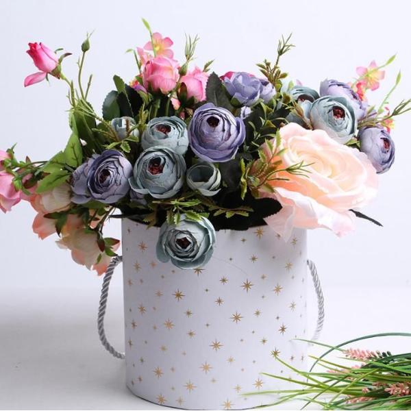 Flower Recyclable Paper Cylinder Gift Boxes Packaging 1.0 - 3.0mm Paper Thickness