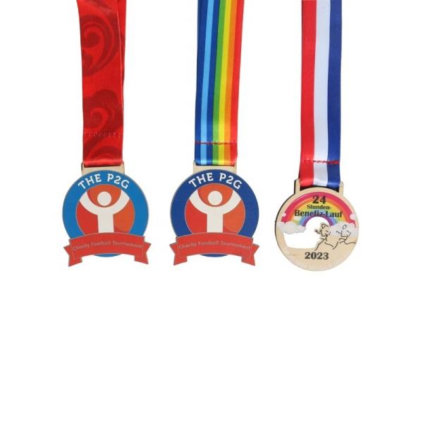 Buy Wooden Award Medals with Neck Ribbons Adults Kids Cheer Medals Winner Medals Award Prize for Sports School at wholesale prices