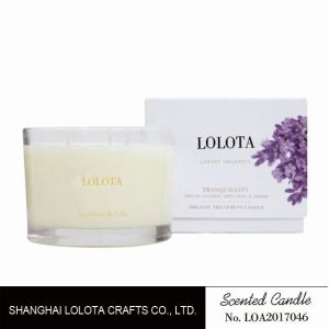 Colorful Pattern Natural Scented Candle , 3 Wick Scented Candles For Purifying