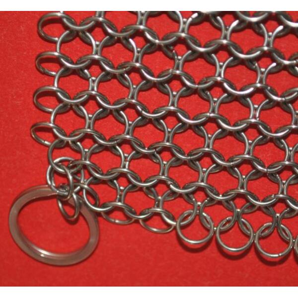 304 316 7"X7" Stainless Steel Chainmail Iron Cast Scrubber For Kitchen