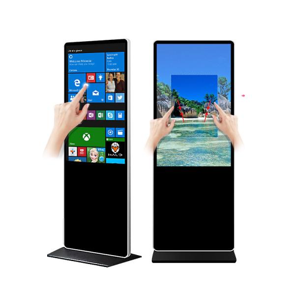 Buy Ground standing 4K UHD 49" 50" inch LCD All-In-One capacitive touchscreen PC kiosk CAPT touch monitor with Android or Win10 PC at wholesale prices