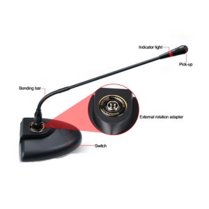 4 Channel Wireless Desktop Conference System Microphone 100m Receive Distance