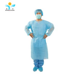 Quality 18gsm-40gsm PP+PE Disposable Isolation Gown Medical Patient Gown for sale