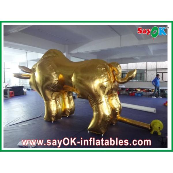 Inflatable Cowboy Golden Event Inflatable Bull 0.5mm PVC Tarpaulin 4M - 8M Height ROHS