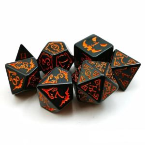 Polymodial Resin Dice 7PCS RPG Dice Set D4 D6 D8 D10 D12 D20 D20
