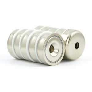 N35 strong round base neodymium countersink hole pot magnet