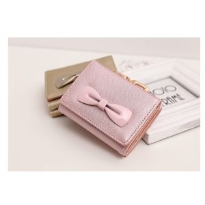 2016 new women's wallets cute bow buckle short paragraph mini wallet