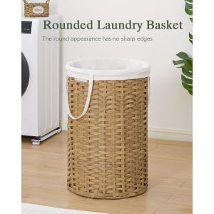 Large Laundry Hamper Laundry Basket Round Handwoven Wicker Laundry Baskets