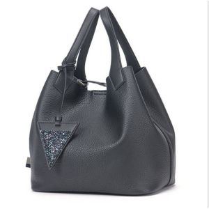 Lichee Pattern Cowhide Handbags Casual Single Shoulder Bag with Wallets